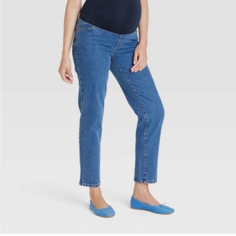 Women's Isabel 90S Straight Blue Maternity Jeans